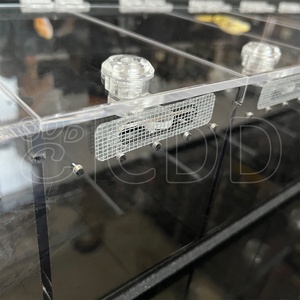 Maßgefertigte Acryl- & PVC-Reptilien-Ausstellungsvitrinen mit Schloss für Geckos und Schlangen 80x15x10cm Schwarzes <span class=keywords><strong>Vivarium</strong></span> - Product Image 5