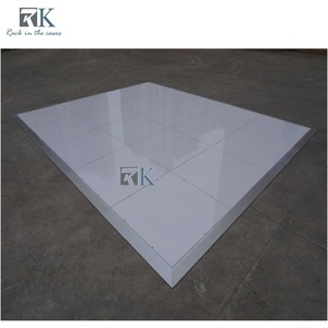 Sol de danse blanc brillant en promotion avec bords en aluminium pour mariage - Product Image 2