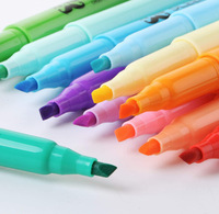 Bonvan Bunte Plastik-Textmarker Schnell Trocknend Marker-Set Normale Größe 6 Farben Schrägspitze Individuelle Farben Nicht Löschbar