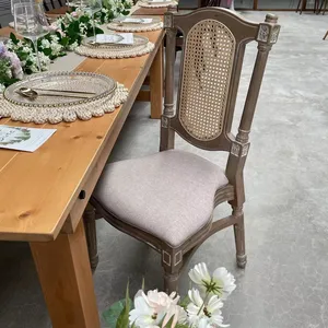 Stackable Luxury new design Wooden Wedding Home french Louis Chair