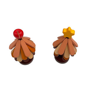 Dessous de plat en bois pour plats chauds Ensemble de dessous de plat en forme de rectangle 4 dessous de plat + 1 support Arbre de Noël de style moderne durable et peu encombrant - Product Image 2