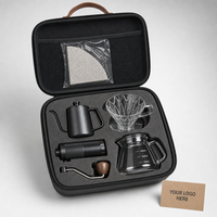 Portable Pour Over Coffee Kit Travel Case Gooseneck Kettle Manual Grinder Dripper Server Wholesale OEM ODM Supplier