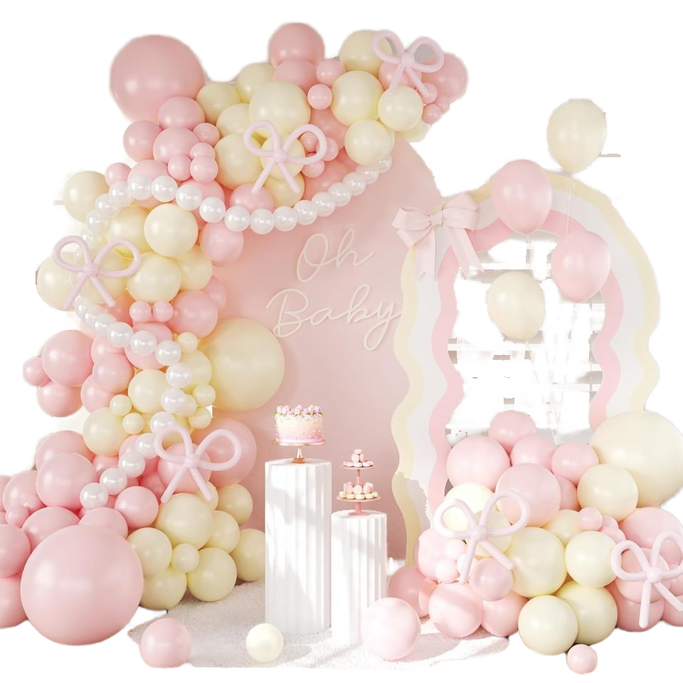 White & Gold Balloon Garland Kit - 200 Piece Set With Stars For Wedding, Birthday & Party Decor