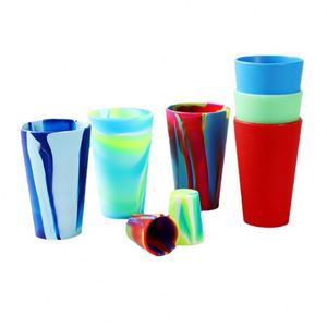 Gobelet à vin et bière en silicone incassable sans BPA de 16 oz, personnalisé, en gros, avec couvercles et pailles - Product Image 2