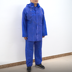 <strong>Waterproof</strong> and Windproof <strong>Yellow</strong> Work Rain Gear Safety <strong>Jacket</strong> and Pants PVC Rain Suit for Men - Product Image 4