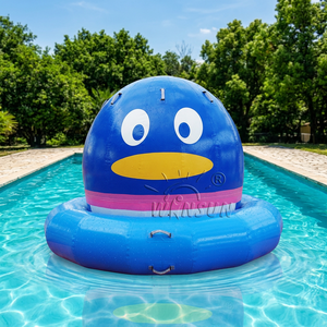 WINSUN Jeu aquatique gonflable commercial Pingouin Aqua Gyro pour enfants, certifié CE, en PVC étanche pour parcs aquatiques extérieurs et fêtes foraines - Product Image 1