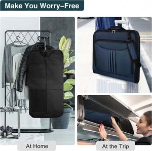 Free Sample Garment Bags for Travel, <b>Carry</b> on Garment Bag with Shoulder <b>Strap</b>, Foldable Suit Travel Bags for Men - Product Image 6