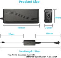 Adaptador de Corriente ESann DC12V 5A, Entrada CA 100-240V, Salida CC 5.5x2.5mm, Conector de Enchufe, Cable de 1.5m, Enchufe Multirregión