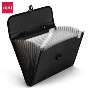 Deli 5232 A4 Accordion Bag 13 Compartment Document Storage Office Organizer Black And Blue Rectangle Simple Style - Product Image 5