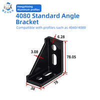Connecteur d'angle en aluminium à fente en T 4080, support triangulaire à 90 degrés de 3 mm, fixation de profilé standard européen