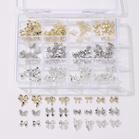 Breloques 3D en alliage papillon pour ongles, incrustées de cristaux de zircon brillants, bijoux de luxe en strass pour ongles, ornements de manucure DIY pour salon, art des ongles