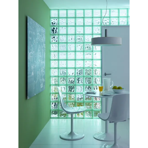 Blocco di Vetro Verde Ondulato 19x19x8 cm - Product Image 3