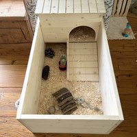 SDT006 Cage/Terrarium Moderne en Bois Massif pour Tortues, Reptiles, Hamsters, Cochons d'Inde et Plus Encore