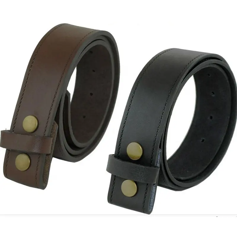 High Quality Cowhide Men's Custom Genuine Leather Strap Belt Without Buckle