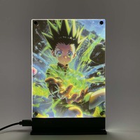 Affiche rétroéclairée LED Hunter X Hunter Anime Veilleuse Gon pour chambre à coucher Veilleuse Salle de jeux Décoration Lampe de table Veilleuse LED Signe lumineux Killua