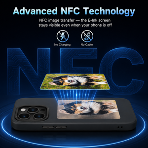 Coque de téléphone à écran E-Ink pour <span class=keywords><strong>iPhone</strong></span> 17 16 15 14 Pro Max, personnalisable DIY, <span class=keywords><strong>4</strong></span> couleurs, NFC, affichage intelligent des images, protection, vente en gros - Product Image 5