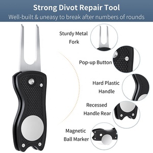 Có Thể Thu Vào Golf Divot Công Cụ Sửa Chữa Với Bóng Đánh Dấu Kim Loại Sân Golf Công Cụ Sửa Chữa Với Nút Pop-up - Product Image 5