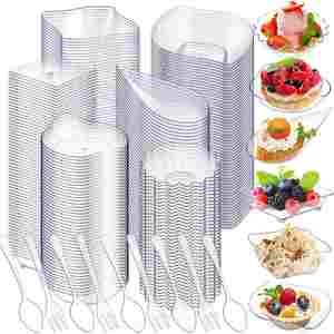 Ensemble de gobelets en plastique jetables, 8 styles, mini gobelets à apéritif, 2/3/4/5/6 oz, transparents, pour servir des fruits, de la crème glacée - Product Image 4