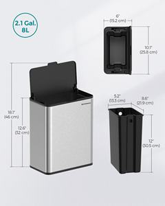 <span class=keywords><strong>Poubelle</strong></span> murale <span class=keywords><strong>SONGMICS</strong></span> avec crochets, <span class=keywords><strong>poubelle</strong></span> en acier de 8 L avec couvercle pour la cuisine - Product Image 3