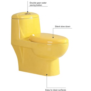 Inodoro de Cerámica de Color Negro, Naranja, Rosa, Amarillo, Azul <span class=keywords><strong>Cielo</strong></span>, Gris y Marrón con Tapa de Inodoro de Cierre Lento - Product Image 3