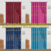 Stock entrepôt local US – Rideau simple 54*84 po, plusieurs styles et couleurs, broderie florale, passe-tringle, pour chambre et salon