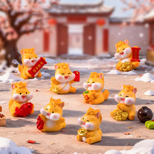 تماثيل الحصان الصيني الحظي للعام الصيني الجديد 2026، صندوق هدايا غامض، تماثيل حصان صغيرة من الراتنج، زينة مكتبية - Product Image 1