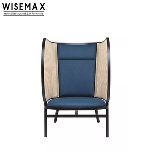 WISEMAXFURNITURE Mobilier moderne simple en bois pour hôtel Cadre en bois massif Rotin <span class=keywords><strong>Canne</strong></span> Double Seat Love Sofa Set High Back Lounge Sofa - Product Image 6