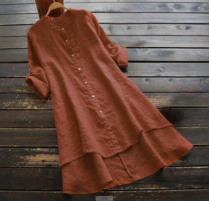 Camisa de manga larga de talla grande para mujer, blusa informal de otoño para mujer, camisa de longitud media - Product Image 5