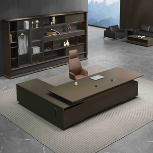 Meubles de bureau pour PDG, bureau de direction en forme de L, bureau d'angle pour directeur, bureau de chef de direction, bureau de gestionnaire - Product Image 1