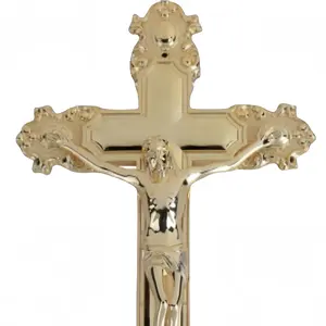 Caixão funerário de barra oscilante, cruz de plástico com crucifixo de caixão de Jesus