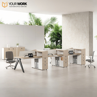 Meubles de bureau modulaires extensibles en bois modernes, bureau de centre d'appels, bureau de groupe, poste de travail pour employés avec garantie de 5 ans