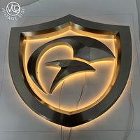 Lettres en relief LED rétroéclairées personnalisées, enseigne en métal, miroir argenté, IP65, étanche, affichage de logo pour bureau, magasin, extérieur