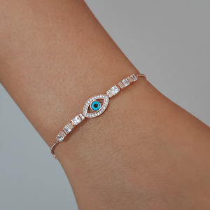 Bracelet mauvais œil en argent sterling 925 carats BSUMTB101 - Product Image 2