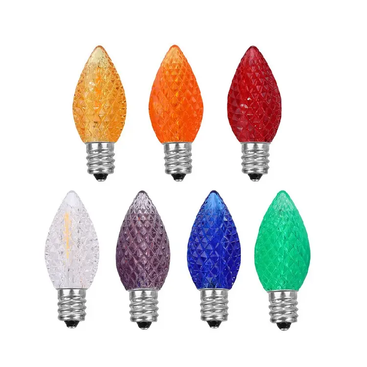 Manufacturer Wholesale 120v Plastic Lamp Body Material C7 Color Led Bulb With Impact Resistant Lens