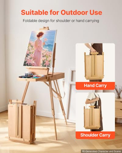 Caballete francés con caja para bocetos, caballete de pintura artística para adultos con correa para el hombro, caballetes portátiles de estilo francés para pintar y dibujar - Product Image 2