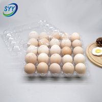 Plateau à œufs en blister PET transparent personnalisé avec couvercle à clipser, qualité alimentaire, antistatique, empilable, compatible Moba, emballage d'œufs imprimé OEM, usine