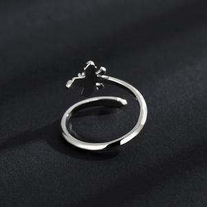 Cross Shape <b>Adjustable</b> <b>Ring</b> With Zircon Prong Setting Unisex Jewelry Gift - Product Image 4