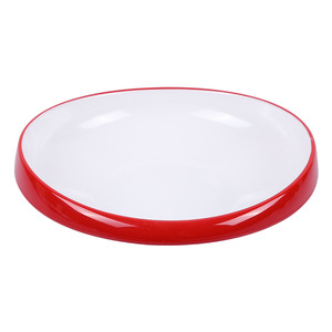 Wuhe Melamine Dinnerware Set <b>Red</b> Round Durable Dishwasher Safe For Daily Use - Product Image 5