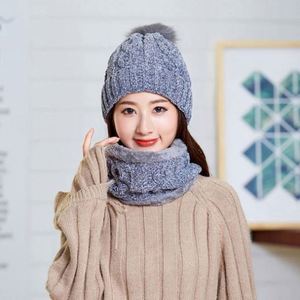 Conjunto de Gorro y Bufanda de Invierno Cálido, Tejido Grueso, Unisex, Acrílico, con Bordado 3D, para Negocios, Playa, con Forro Afelpado - Product Image 6