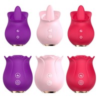 2026 Rose 2-in-1 Vibrator Dildo mit Zungenleck- und Stoßfunktion für Frauen, Männer & Paare – G-Punkt, Anal-, Klitoris- und Brustwarzenstimulation