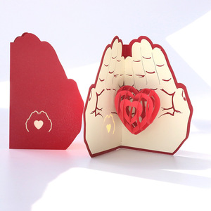 Thiệp Chúc Mừng Ba Chiều Ngày Valentine Thẻ Quà Tặng Thông Điệp Chúc Phúc Ba Chiều 3D Trong Lòng Bàn Tay Của Một Cặp Đôi - Product Image 2