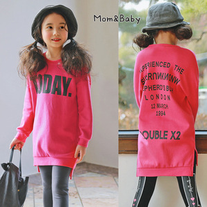 Girl Clothing Children's No Logo Knee Length Short in Front and Long in Back Different Kinds of Hoodie - Product Image 4