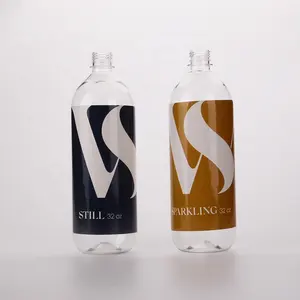 プロモーションプラスチックジュースボトル1リットルPETミネラルウォーターボトル飲料ジュース包装用の空のプラスチックボトル