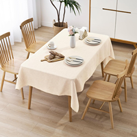 Nappe unie aspect lin, résistante à l'eau et lavable, idéale pour les fêtes, restaurants et hôtels