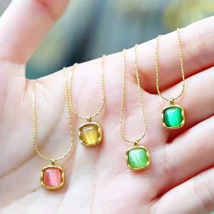 Colliers personnalisés avec pendentif en pierre naturelle 5A CZ, autres colliers de mode, chaîne en or rempli sur mesure, colliers avec pendentif pour femmes - Product Image 1