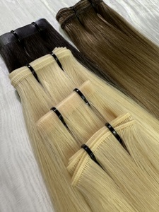 K.SWIGS Vente en gros de cheveux humains vierges chinois de luxe, tissés à la main, double trame, cheveux longs et raides blonds - Product Image 6
