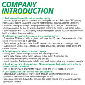 Fraises à bout sphérique à 4 cannelures résistantes à l'usure Hrc55 D1*50l D4*100l Fraises en carbure de tungstène pour acier allié - Product Image 6