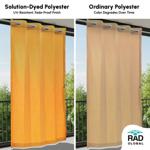 Mustard Yellow Premium Solid <b>Waterproof</b> Outdoor <b>Curtains</b> with Bold Modern Elegance for Patios Balconies and Outdoor Retreats - Product Image 2
