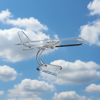 Souvenir d'événement personnalisé en gros, artisanat en cristal 3D, modèle d'avion, cadeaux d'affaires, modèle d'avion en verre de cristal, trophée de récompense