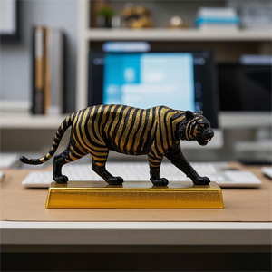 도매 동물 공예 테이블 장식 수지 황금 가정 장식 호랑이 장식품 입상 동상 - Product Image 6